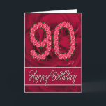 90. Geburtstagskarte mit Rosen und Blätter Karte<br><div class="desc">Zahlen bildeten sich von den Rosen mit einer Roten Rose im Hintergrund. Eine atemberaubende Geburtstagskarte für eine elegante Dame. Sehen Sie die ganze Strecke der Karten für Alter und Beziehungen in meinem Speicher. Alles Grafikcopyright Norma Cornes</div>
