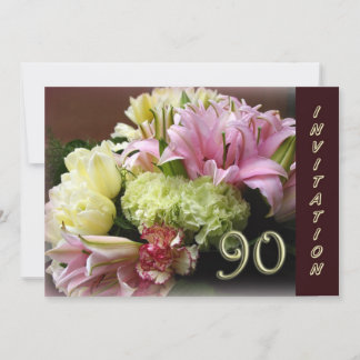 90. Geburtstagsparty - Blumenstrauß Einladung
