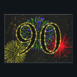90. Geburtstagsparty Einladung<br><div class="desc">Ein elegantes Feuerwerk-Party lädt zu einer 90. Geburtstagsfeier ein. Füllen Sie die Details,  um es anzupassen.</div>