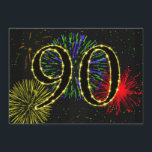 90. Geburtstagsparty Einladung<br><div class="desc">Ein elegantes Feuerwerk-Party lädt zu einer 90. Geburtstagsfeier ein. Füllen Sie die Details, um es anzupassen.</div>