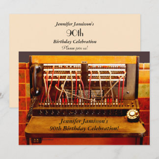 90. Geburtstagsparty Einladung Vintage Schalttafel