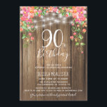 90. Geburtstagsüberraschung Brunch Rustikales Blum Einladung<br><div class="desc">Rustikale Holzhüttenleuchten Floral Überraschung 80. Geburtstag Einladung Karte >> Um anzupassen, klicken Sie auf die Schaltfläche "Anpassen" und verwenden Sie das Design-Tool, um diese Vorlage zu ändern. Alle Texte, Textfarben und Textgrößen können geändert werden. >> Für eine zusätzliche Touch von Glamour, beachten Sie den Schimmer Papiertyp. >> Klicken Sie auf...</div>