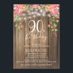 90. Geburtstagsüberraschung Brunch Rustikales Blum Einladung<br><div class="desc">Rustikale Holzhüttenleuchten Floral Überraschung 80. Geburtstag Einladung Karte >> Um anzupassen, klicken Sie auf die Schaltfläche "Anpassen" und verwenden Sie das Design-Tool, um diese Vorlage zu ändern. Alle Texte, Textfarben und Textgrößen können geändert werden. >> Für eine zusätzliche Touch von Glamour, beachten Sie den Schimmer Papiertyp. >> Klicken Sie auf...</div>