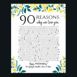 90 Gründe, warum wir Ihnen Geburtstagsgeschenk gel Poster<br><div class="desc">Dies ist ein DO IT YOURSELF XX Gründe,  warum wir Sie Liebe. Rose Gründe,  warum wir Sie Liebe,  bearbeitbare 50 Gründe,  60. Geburtstag,  bearbeitbar,  80. Geburtstag,  Erinnerungen,  Liebe Sie,  Mama,  Rentner Sie können den Haupttext bearbeiten. Dekonstruiert von The Künstlerisch Apples Limited</div>