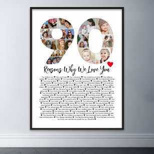90 Gründe, warum wir Sie zum 90. Geburtstagskollag Poster