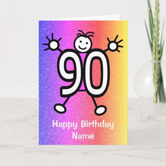 90. Happy Birthday Card Karte (Vorderseite)
