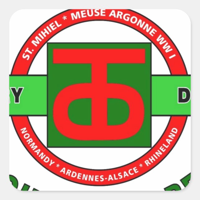 90. INFANTRIEDIVISION "TOUGH 'OMBRES" QUADRATISCHER AUFKLEBER (Vorderseite)
