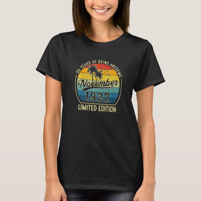 90 Jahre alt Phantastisch seit November 1932 90. G T-Shirt (Vorderseite)