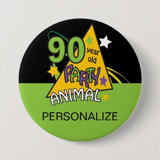 90 Jahre altes Party | 90. Geburtstag Button (Vorderseite)
