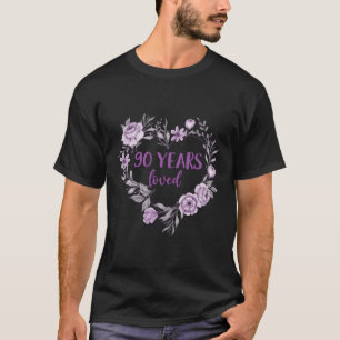 90 Jahre Liebe für Lila Blüte T-Shirt
