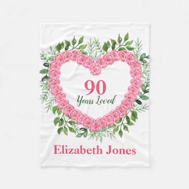 90 Jahre Loved 90. Geburtstag Blanket Fleecedecke (Vorderseite)