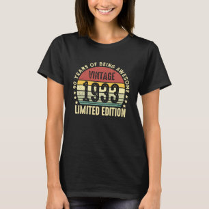 90 Jahre Vintag 1933 90. Geburtstag 2 T-Shirt