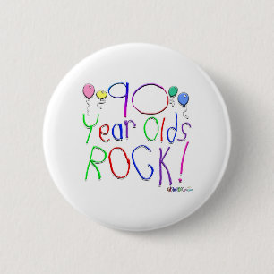 90 Jährige Felsen-! Knopf Button