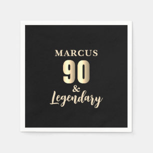 90 & Legendary Gold 90. Geburtstagsfeier Serviette