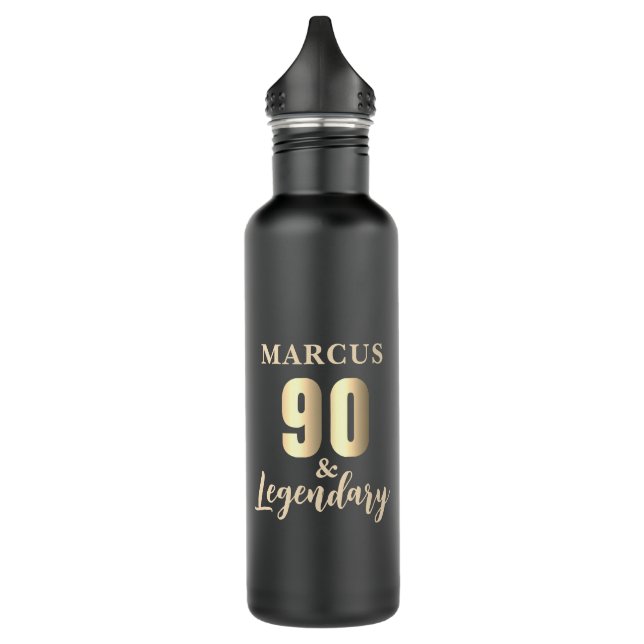 90 & Legendary Gold 90th Birthday  Edelstahlflasche (Links)