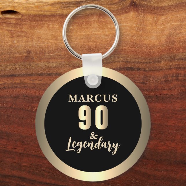 90 & Legendary Gold 90th Birthday Schlüsselanhänger (Vorderseite)
