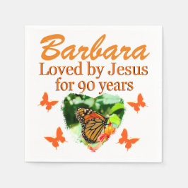 90. LIEBT VON JESUS PERSONALISIERT BUTTERFLY NAPKI SERVIETTE