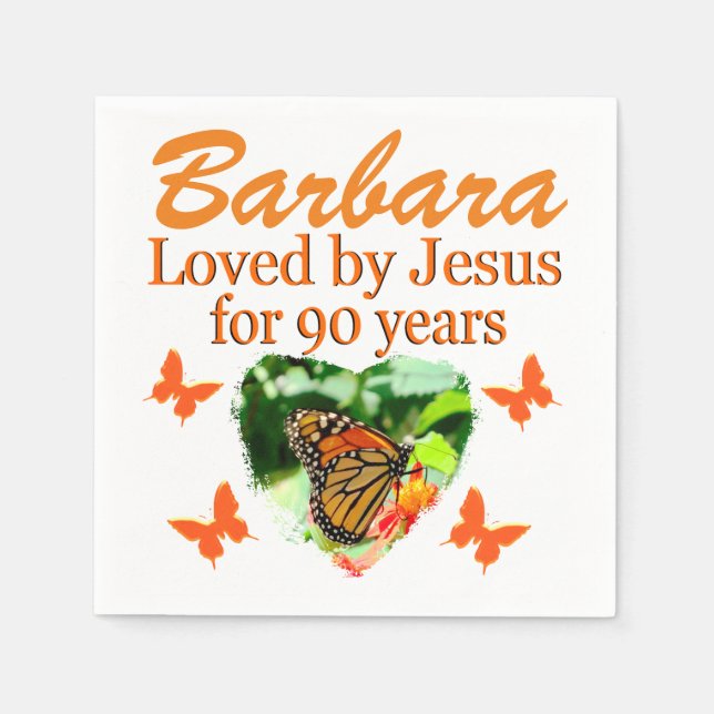 90. LIEBT VON JESUS PERSONALISIERT BUTTERFLY NAPKI SERVIETTE (Vorderseite)