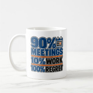 90% Meetings 10% Arbeit 100% Bedauern Lustiger 11 Kaffeetasse