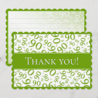 90" Merci !" Motif vert et blanc de nombre