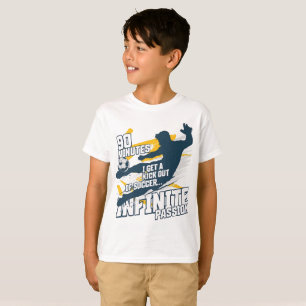 90 Minuten Ich bekomme einen Kick Fußballspieler T-Shirt