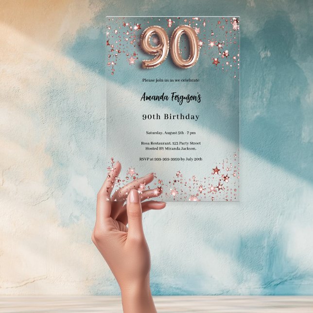 90. Rose Gold Sterne klar Party Acryleinladungen (Von Creator hochgeladen)