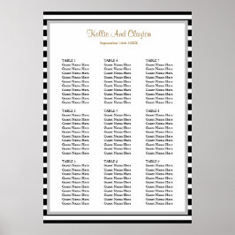90 Schwarz/Weiß Streifen Hochzeitstabelle Poster