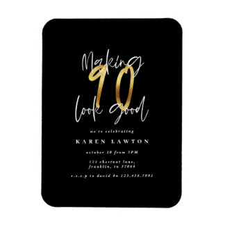 90 sehen gut aus als Geburtstagseinladung Magnet