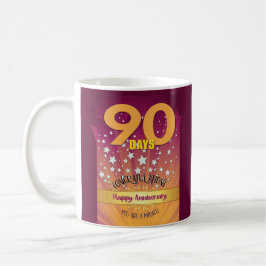 90 Tage CUSTOM Erholung Jahrestag kühne Zahl Kaffeetasse
