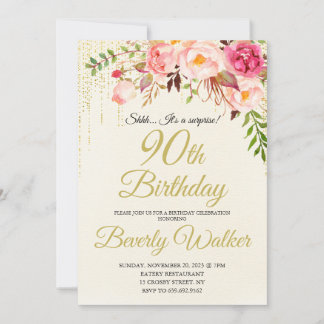 90. Überraschung Geburtstagsfrauen Einladung