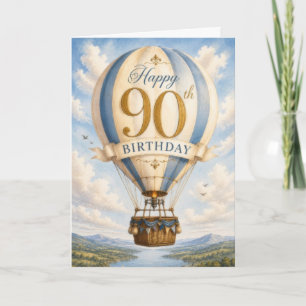 90. Vintage-Geburtstag Karte