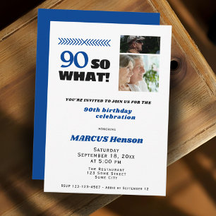 90 Was für ein lustiger Meilenstein 90. Geburtstag Einladung
