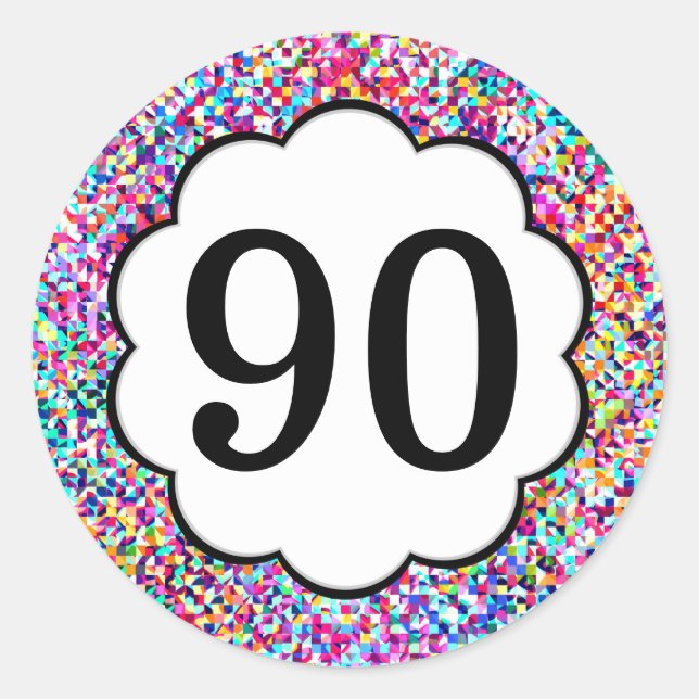 90 - Zahlen Farbige Aufkleber (Vorderseite)