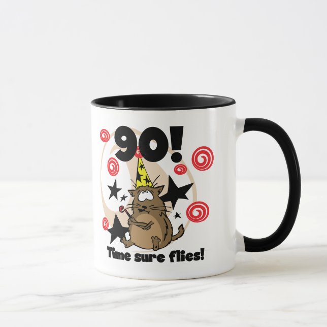 90. Zeit fliegt Geburtstag Tasse (Rechts)