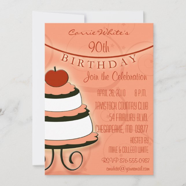 90e - 99e anniversaire Invitations (Devant)