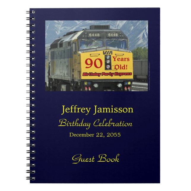 90e anniversaire de la fête Livre d'invité Yellow  (Devant)