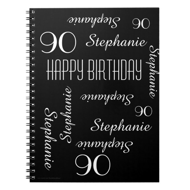 90e Anniversaire du livre d'hôtes de la fête, noms (Devant)