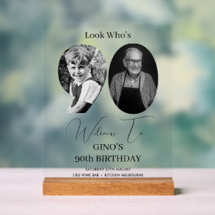 90e anniversaire fête personnalisée Monogramme pho