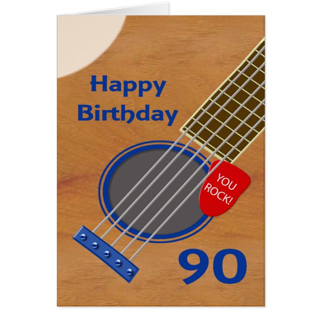 90e anniversaire Guitare Joueur Anniversaire (Devant)