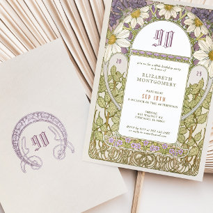 90e anniversaire Invitation Art nouveau Daisies
