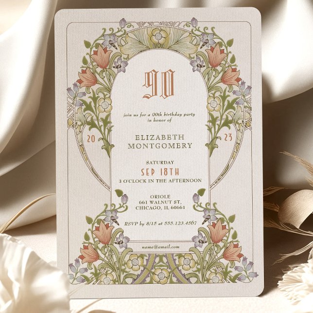 90e anniversaire Invitation Art Nouveau W. Morris (Créateur téléchargé)