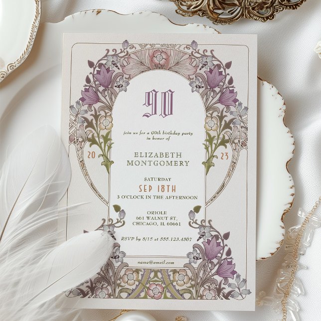 90e anniversaire Invitation Art Nouveau W. Morris (Créateur téléchargé)