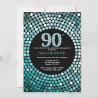 90e anniversaire Invitation Parties scintillant no