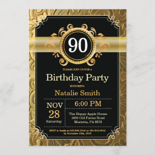 90e anniversaire Invitation Parties scintillant no