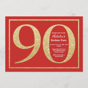 90e anniversaire Invitation Parties scintillant ro
