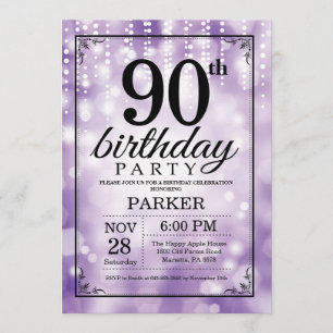 90e anniversaire Invitation Parties scintillant vi