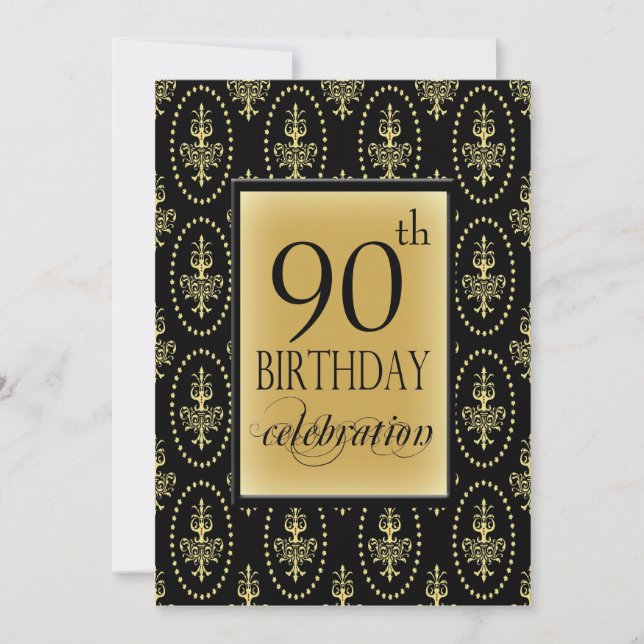 90e anniversaire Invitation personnalisée (Devant)
