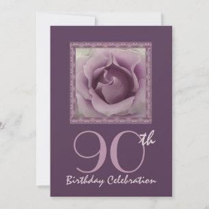90e anniversaire Invitation RÊVE PURPLE Rose