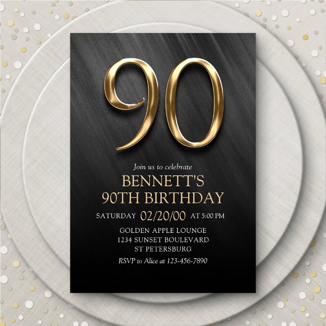90e Invitation d'anniversaire (Créateur téléchargé)