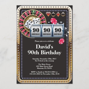 90e Invitation d'anniversaire au casino de cartes